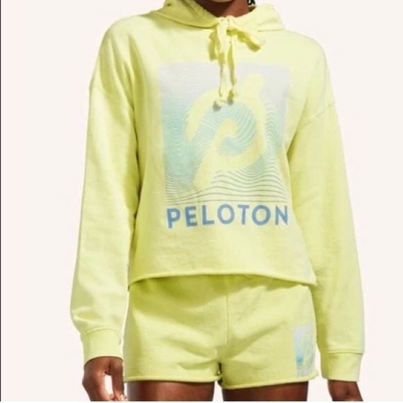 Peloton Tops - Peloton Yellow Raw Hem Lounge Set Size Medium